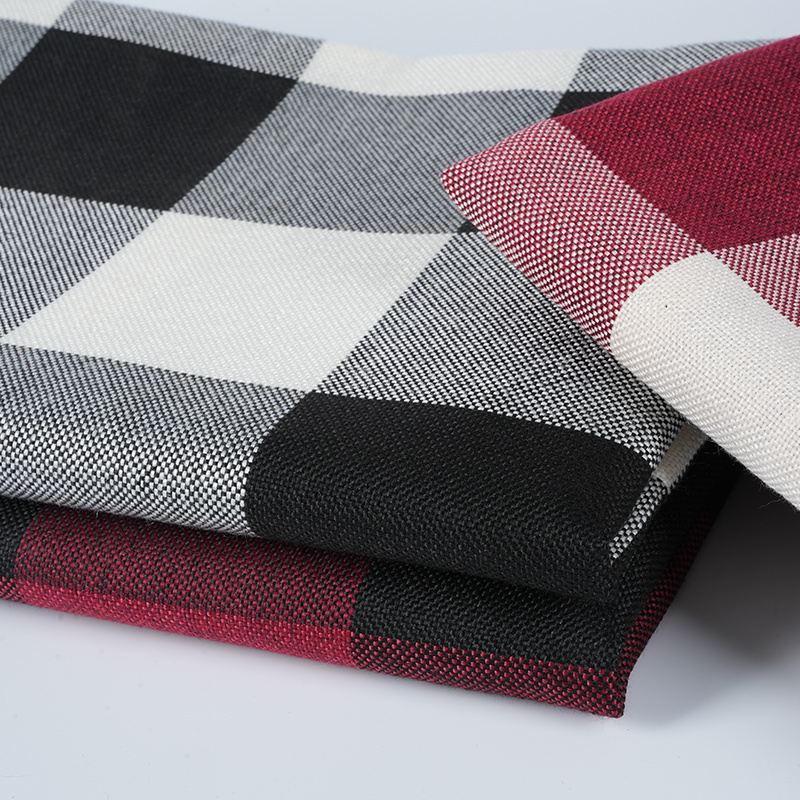 Tkanina lniana poliestrowa w kratę 10*10